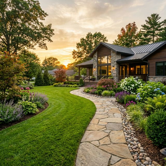 Beautiful landscaped yard